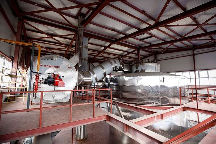 Soy protein isolate production line at the processing facility
